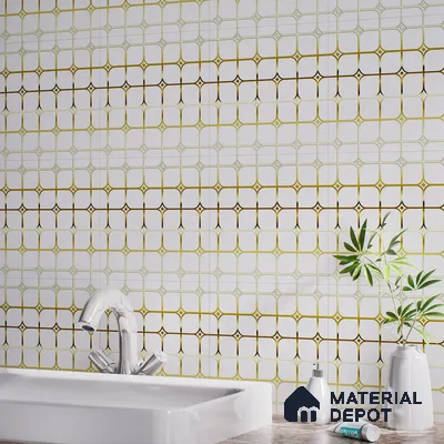 Highlighter Tiles  Tile TL 07253 Plana 8018 GLM (Gold) 1 ft x 1 ft Ceramic Matte Finish - 9 mm  | 2 mm Spacer is Mandatory (Sample)